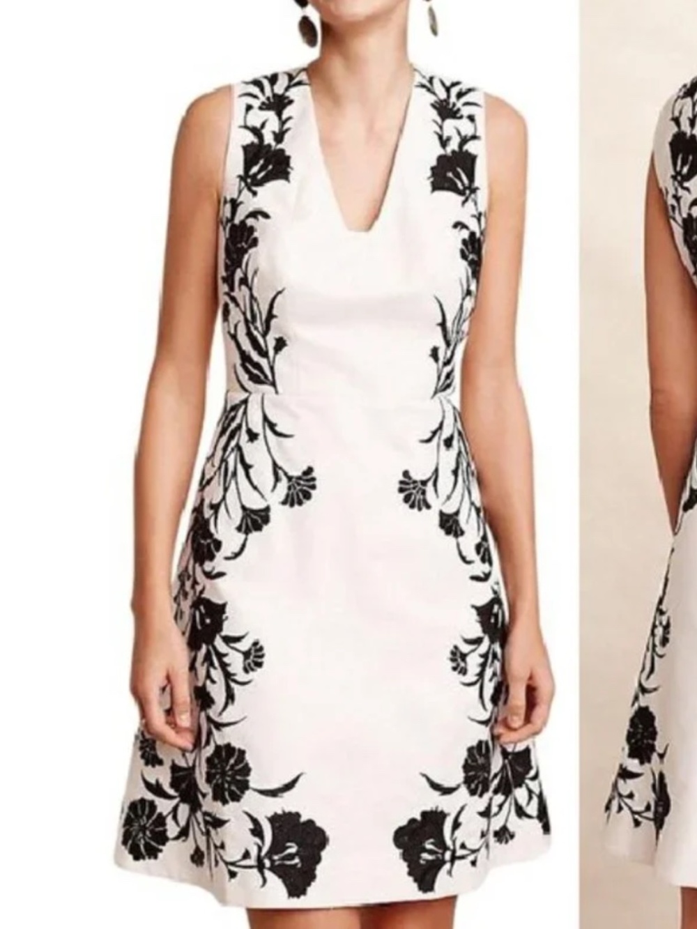 Moulinette Soeurs for Anthropologie Bellflower Dress Size 10 Black and White